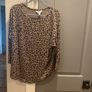 Market and Spruce leopard pattern blouse.